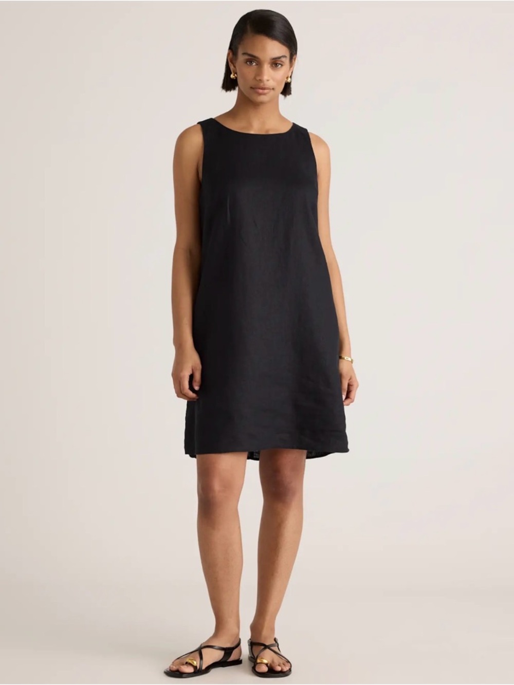 Quince 100% European Linen Tank dress : Black : Sz M